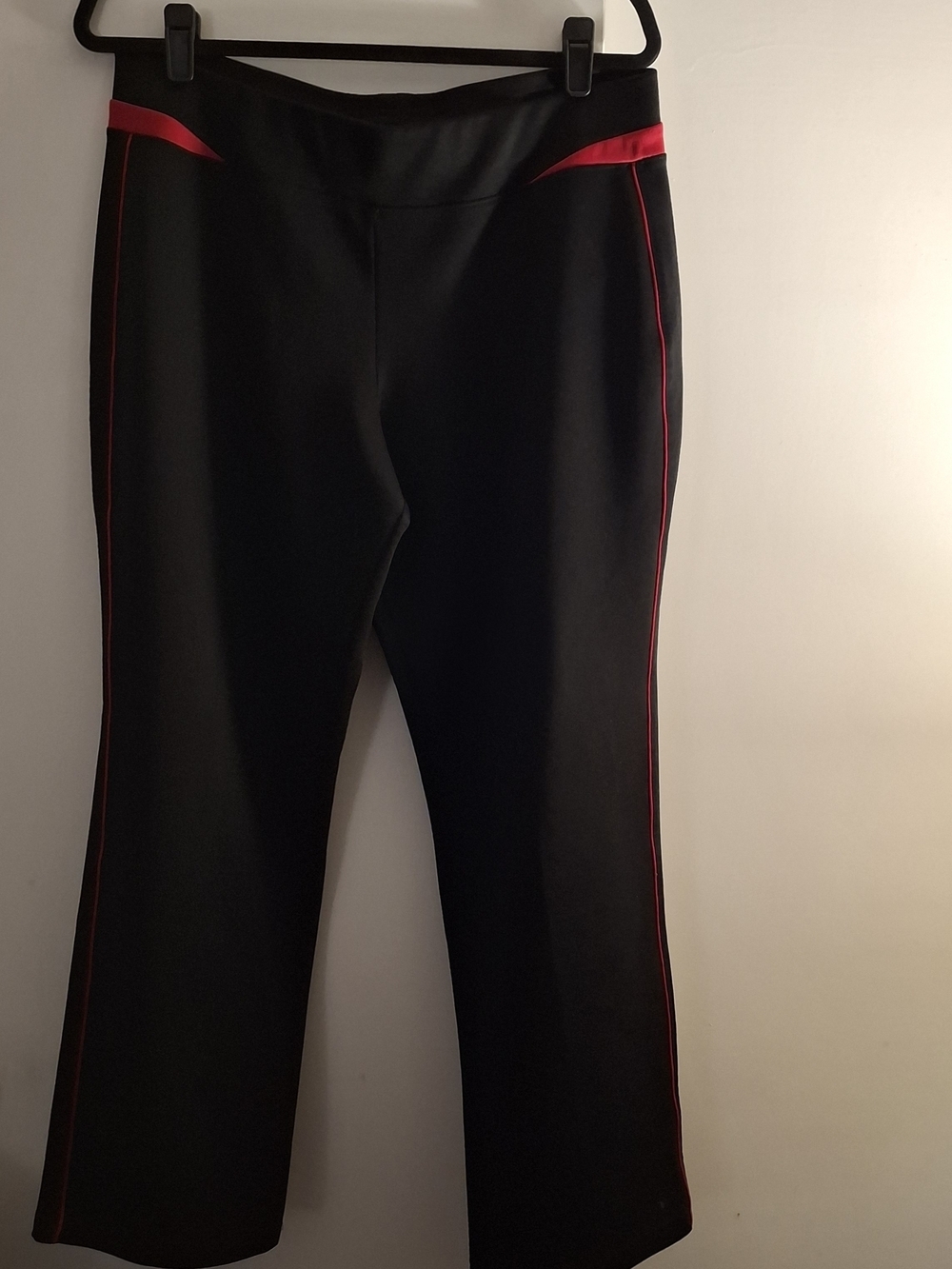 Athletic Works Women's Black Jogger Pants with Red Stitching Detail